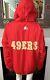 X-Large Retro 1980-90s NFL San Francisco 49ers Hooded Red Starter Zip Jacket