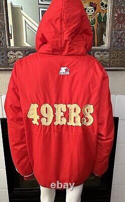 X-Large Retro 1980-90s NFL San Francisco 49ers Hooded Red Starter Zip Jacket