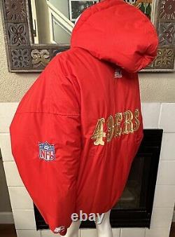 X-Large Retro 1980-90s NFL San Francisco 49ers Hooded Red Starter Zip Jacket