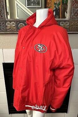 X-Large Retro 1980-90s NFL San Francisco 49ers Hooded Red Starter Zip Jacket