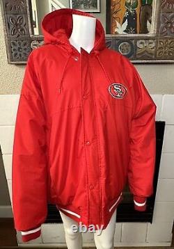 X-Large Retro 1980-90s NFL San Francisco 49ers Hooded Red Starter Zip Jacket