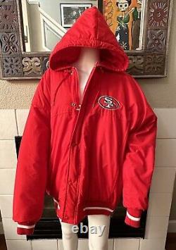 X-Large Retro 1980-90s NFL San Francisco 49ers Hooded Red Starter Zip Jacket