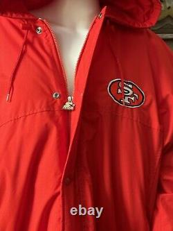 X-Large Retro 1980-90s NFL San Francisco 49ers Hooded Red Starter Zip Jacket