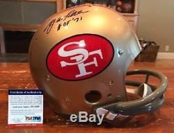 YA Tittle Autographed SF 49ers TK 2bar Suspension Helmet HOF 1971 PSA